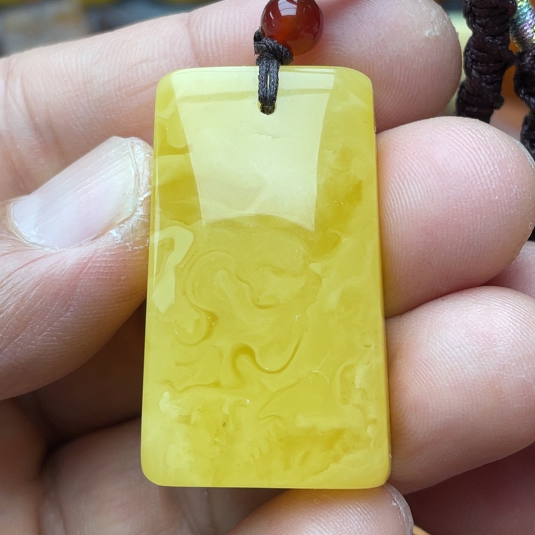 蜜蜡颈饰未镶嵌蜜蜡方牌