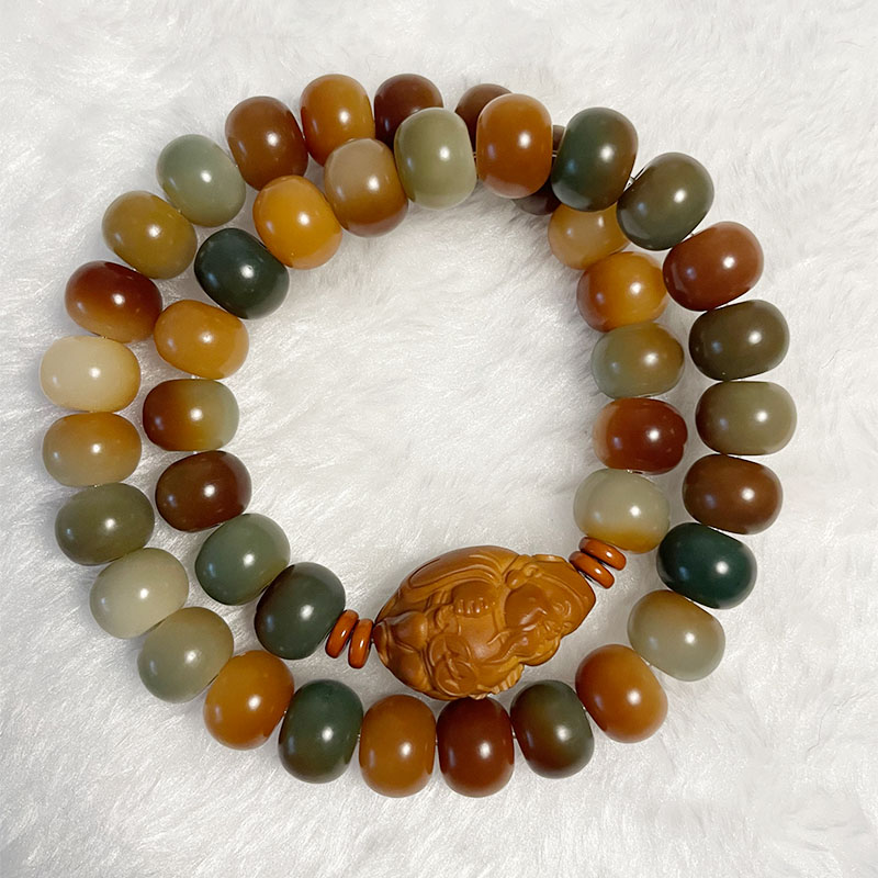 风化老料敦煌9*12mm菩提根手串男女可盘玩文玩菩提双圈手持念珠