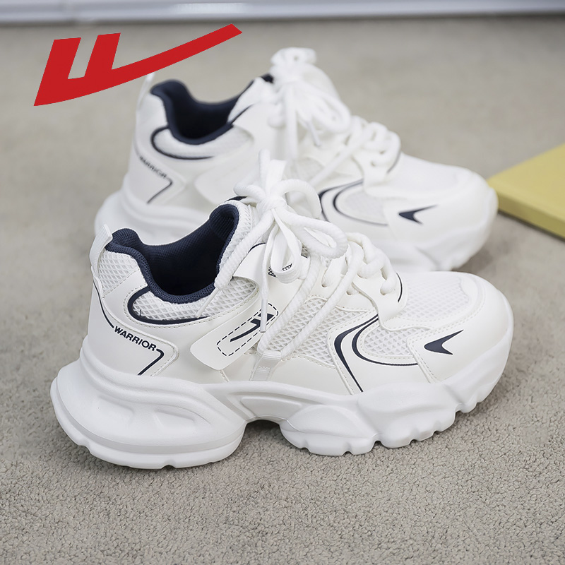 回力爆款白色老爹鞋女2025春季新款学生百搭透气厚底休闲运动鞋