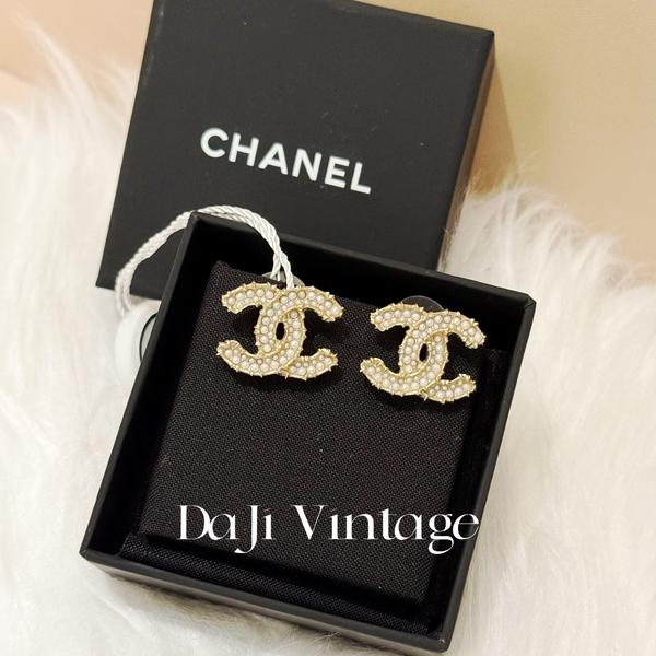 大吉中古/Chanel香奈儿经典珍珠双c耳钉