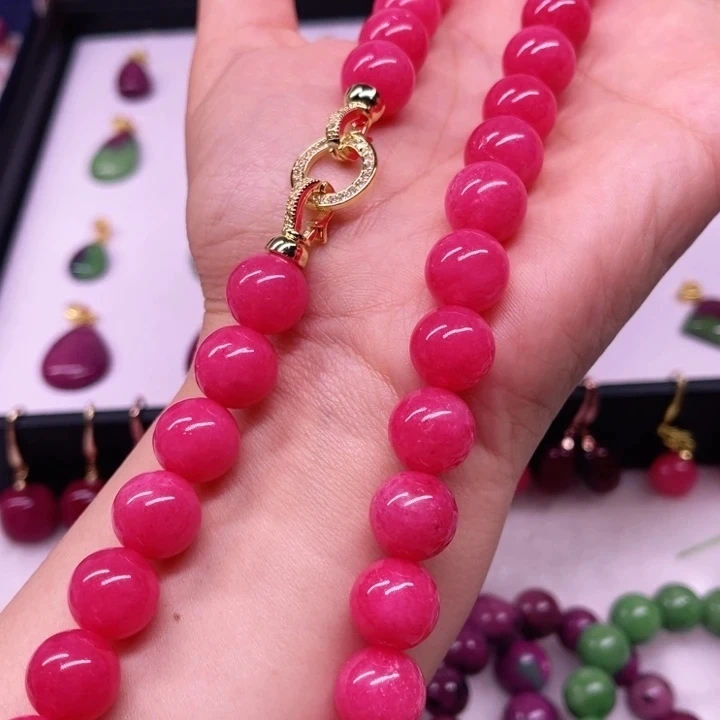 编号AAA—158玫红项链