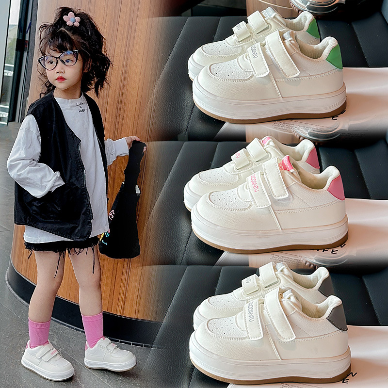 2025春季新款儿童时尚百搭休闲厚底小白鞋板鞋中大童运动鞋357