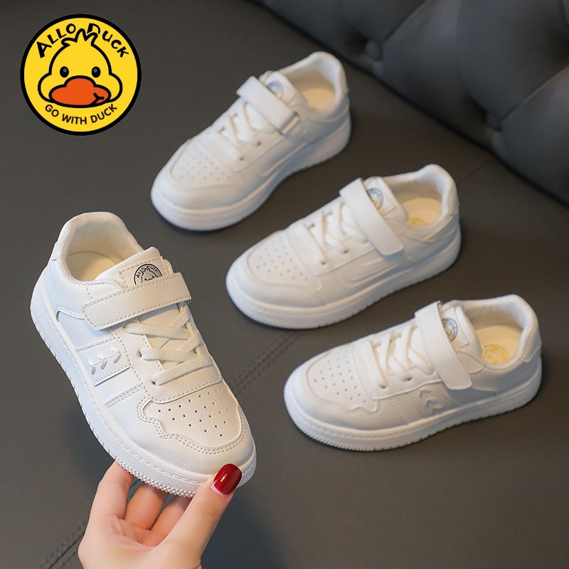 儿童白色运动鞋男童白波鞋女童小白鞋透气轻便跑步鞋学生鞋春夏款