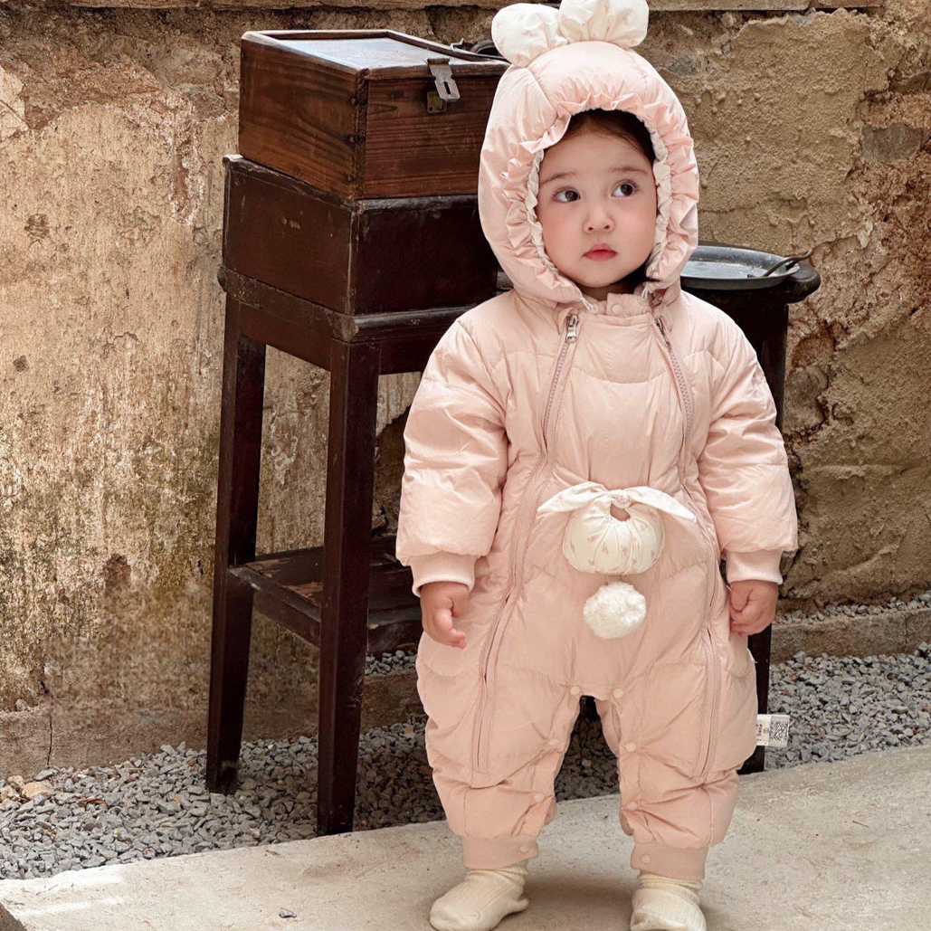 babi长爬韩式长袖女极简风新生儿冬季小童婴儿羽绒服2