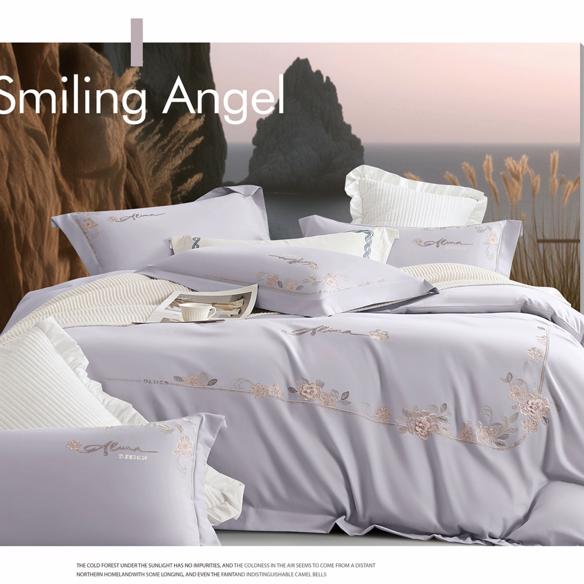 【心语悠然PLUS】长绒棉磨毛四件套陶瓷磨毛刺绣轻奢高档绣花欧式