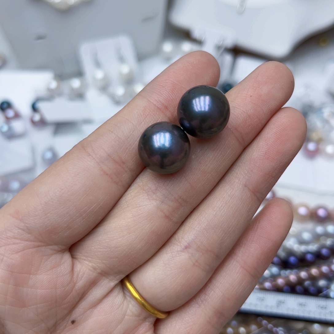 淡水珍珠耳饰银S925镶嵌