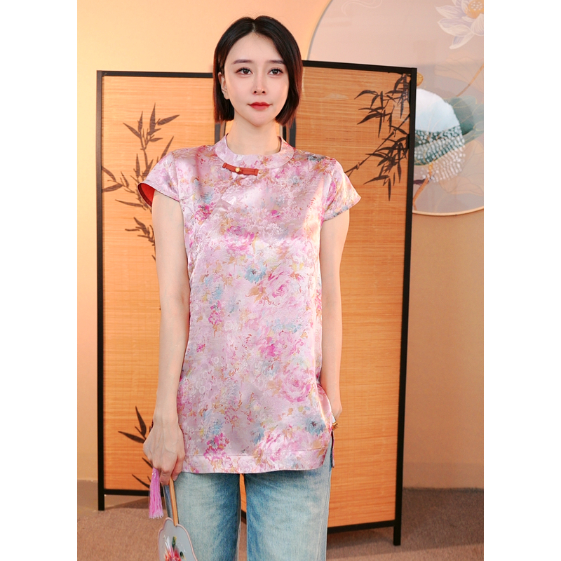 【姹紫嫣红】6 夏季新款国风上衣宽松优雅中式提花气质