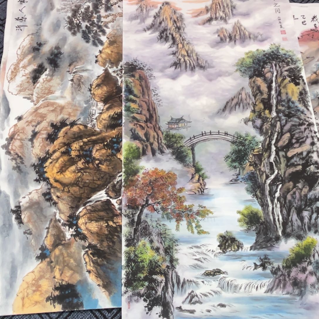 富***销国画四尺山水作品