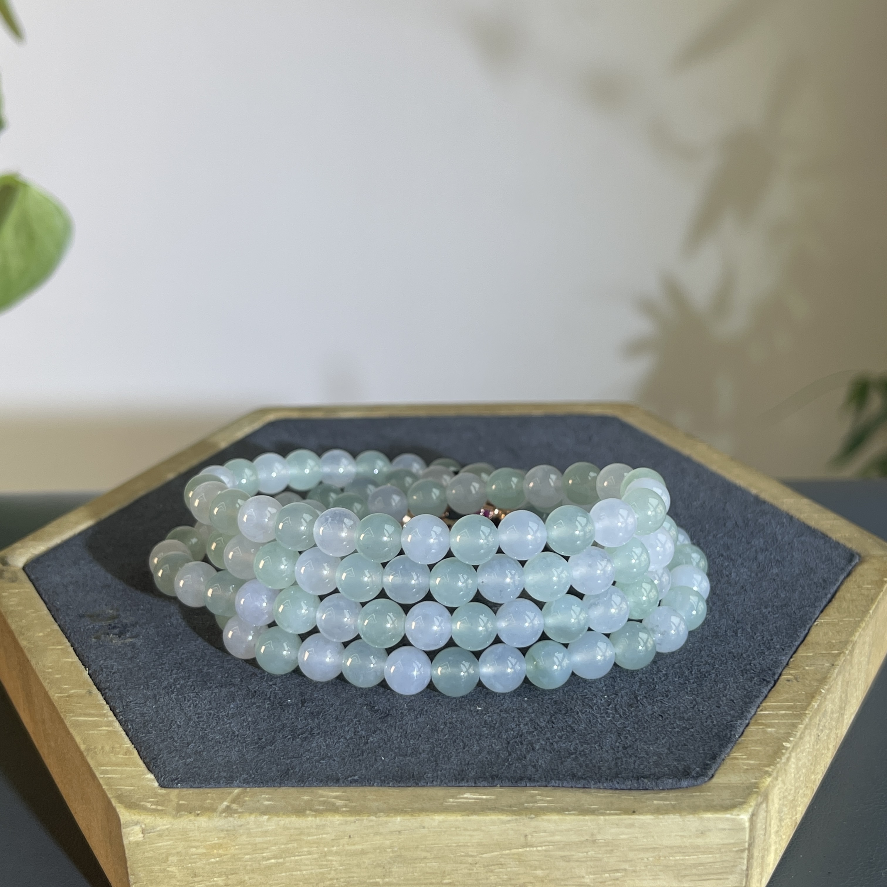 JXB26-176  天然缅甸A货翡翠  翡翠珠链（含配饰）