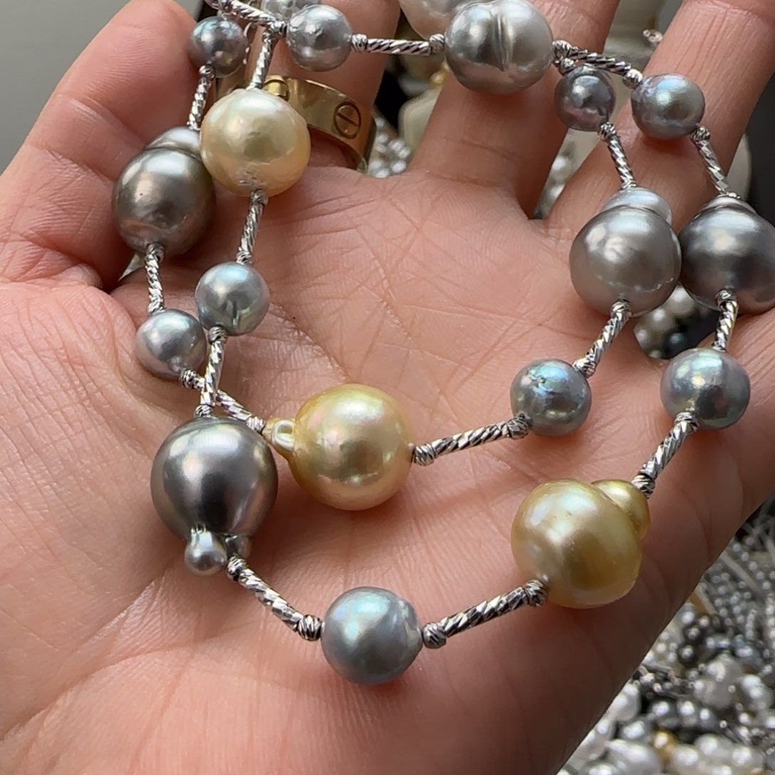 海水珍珠颈饰银S925镶嵌