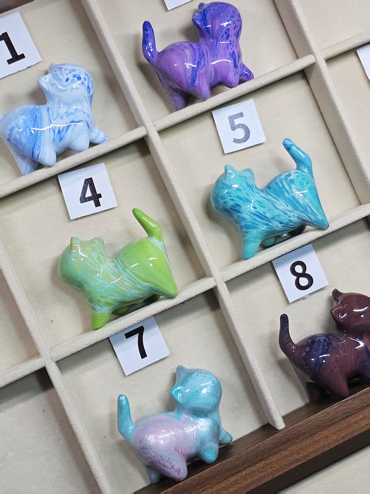  【漂漆猫小姐】非遗漂漆工艺手工创意绿檀猫小姐歪头猫摆件礼物