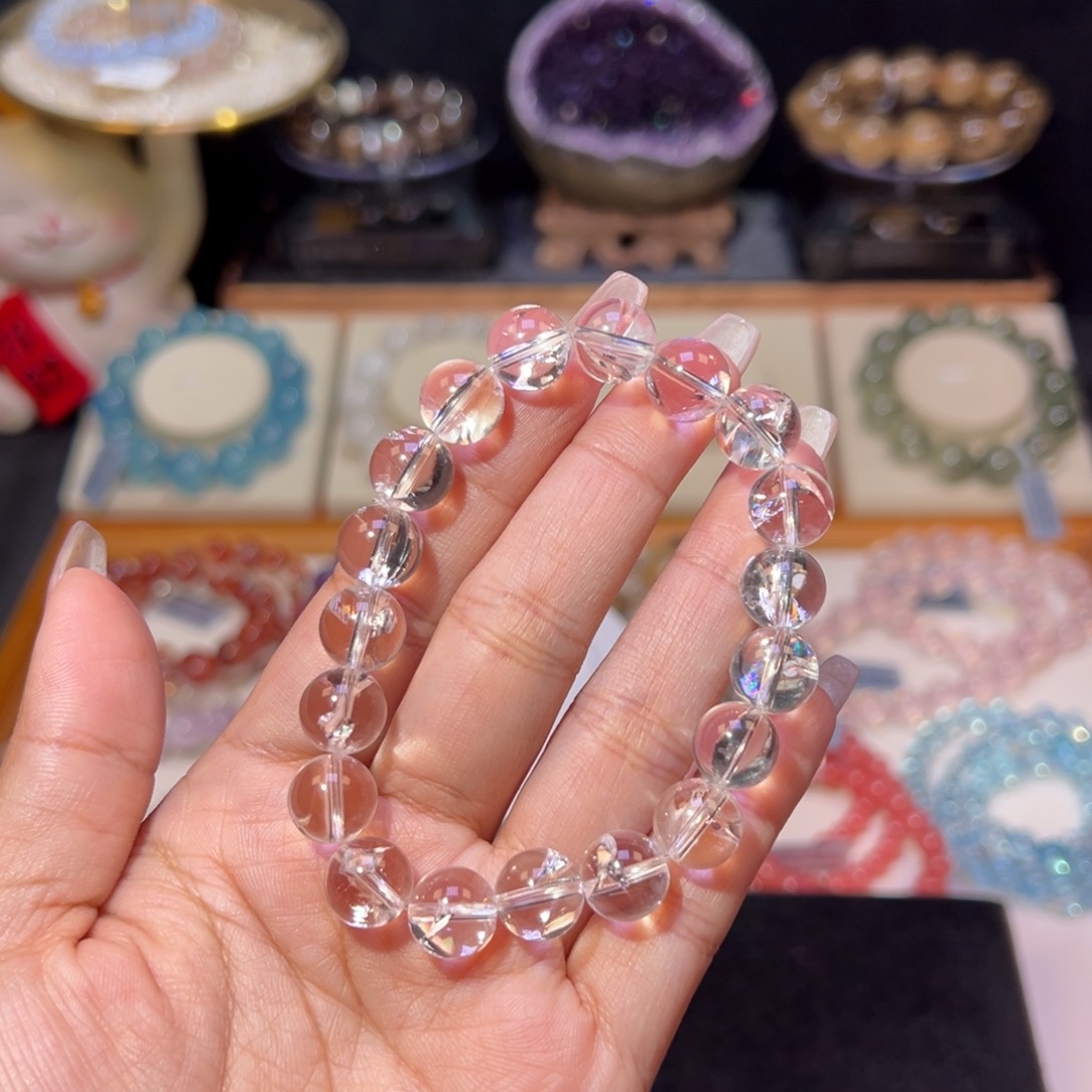 水晶手串未镶嵌爱****条利姆利亚打孔不退换10m m