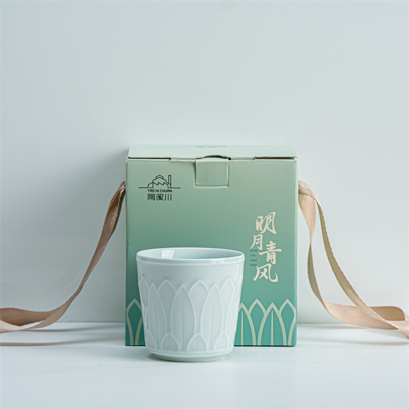 【陶溪川】明月青风景德镇陶瓷影青家用陶瓷手握杯/马克杯