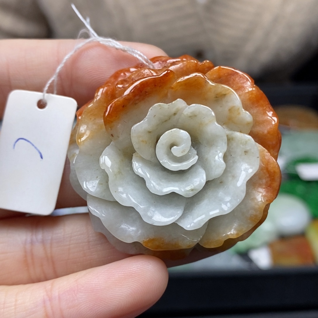 翡翠颈饰未镶嵌牡丹28号