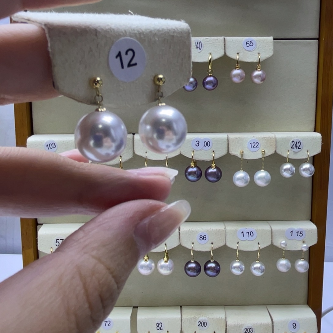 淡水珍珠耳饰18K金镶嵌