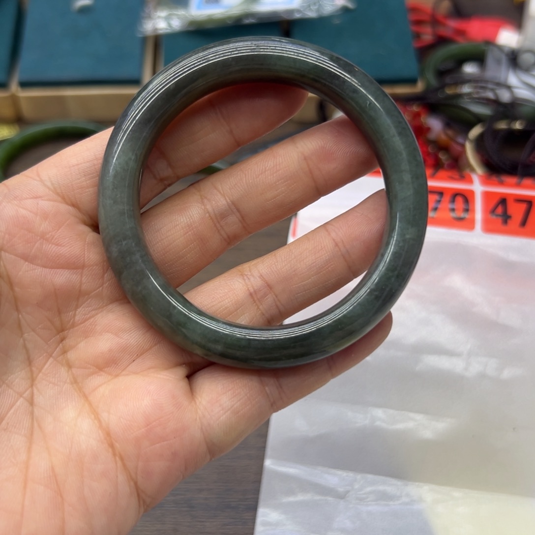 和田玉未镶嵌手镯56.5圈围470