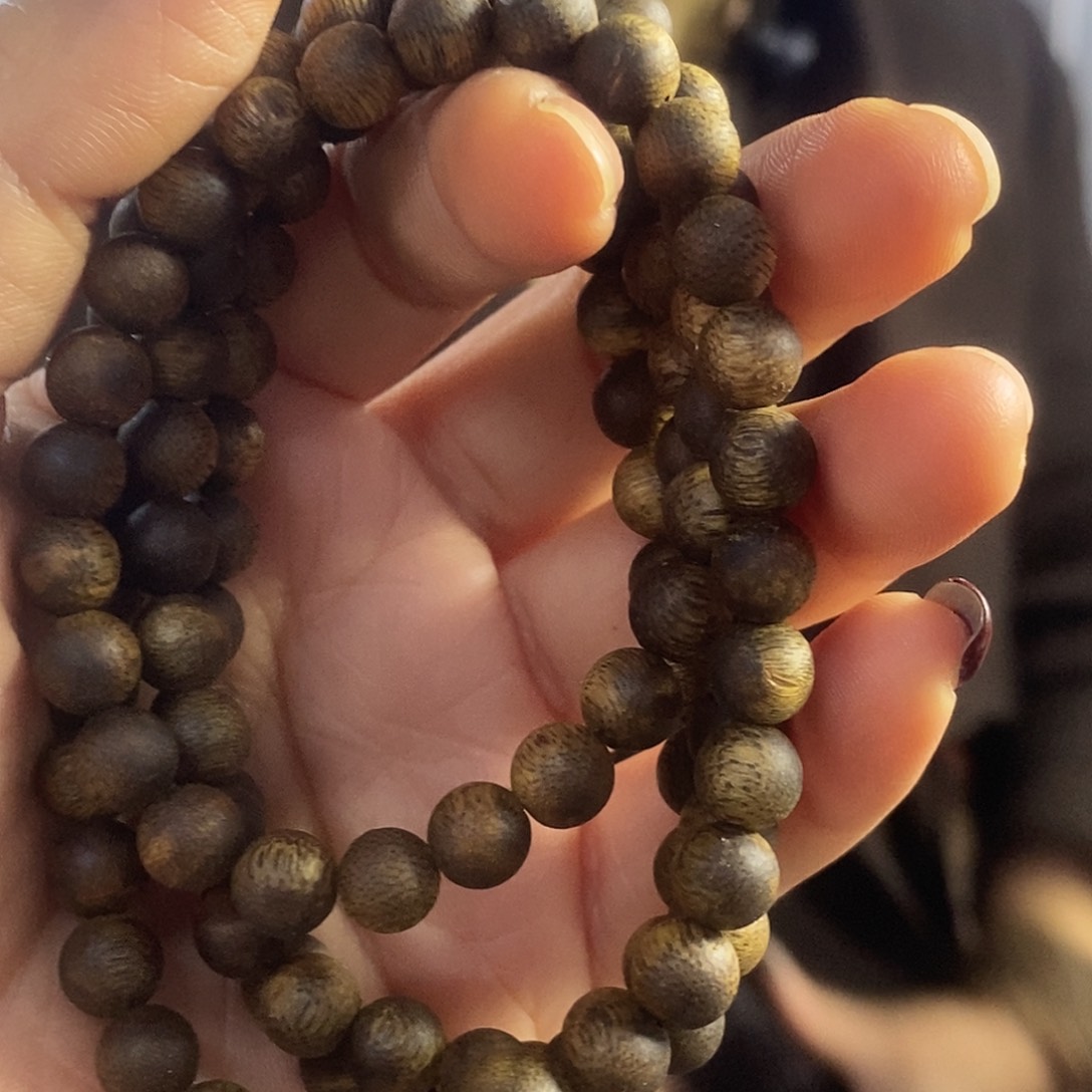 沉香手串棋楠圆珠长串0.7/19克+多样性发一