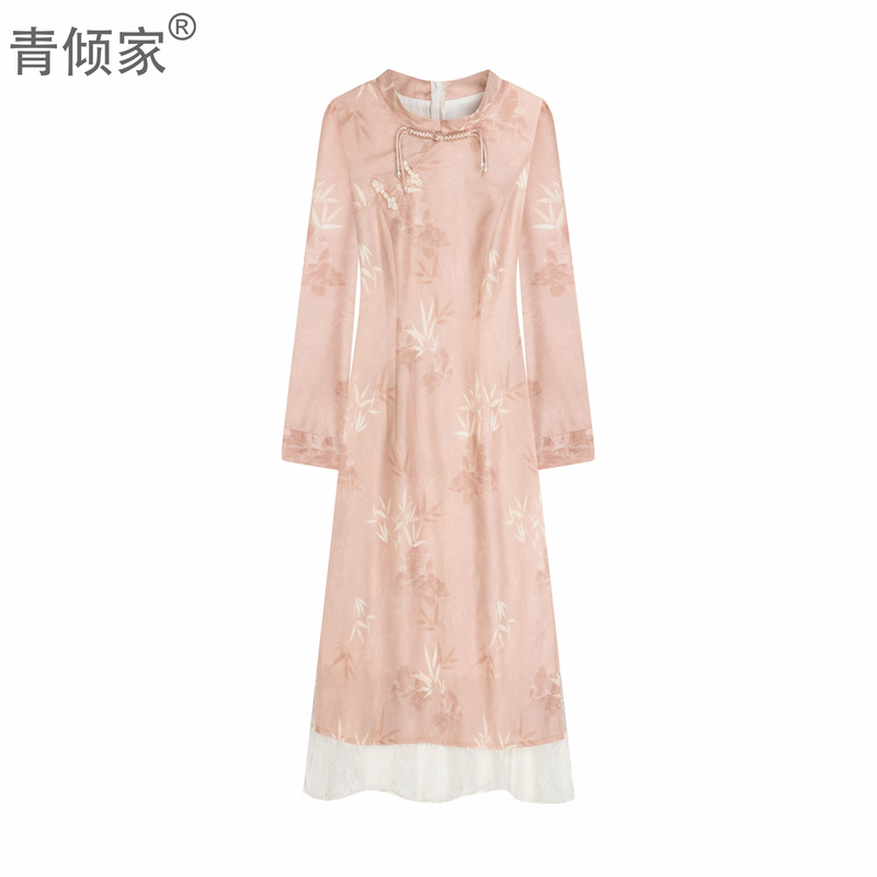青倾家【花间柔光】春季新中式少女年轻款气质高端改良国风连衣裙