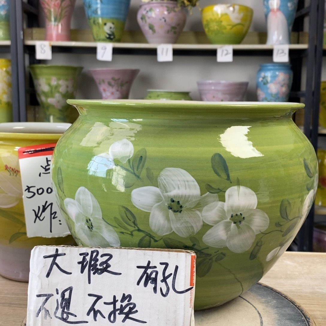 景德镇手工手绘陶瓷花盆