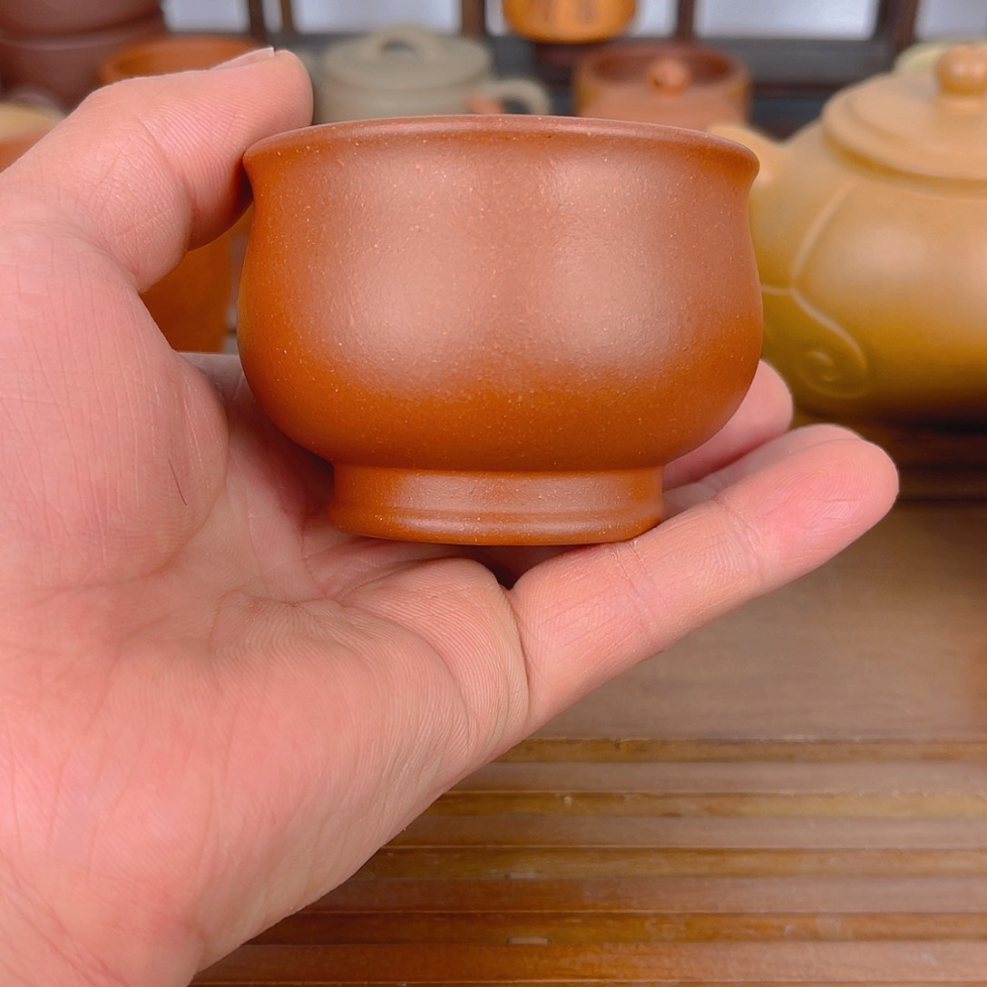 紫砂茶杯紫砂主人杯清水泥110cc