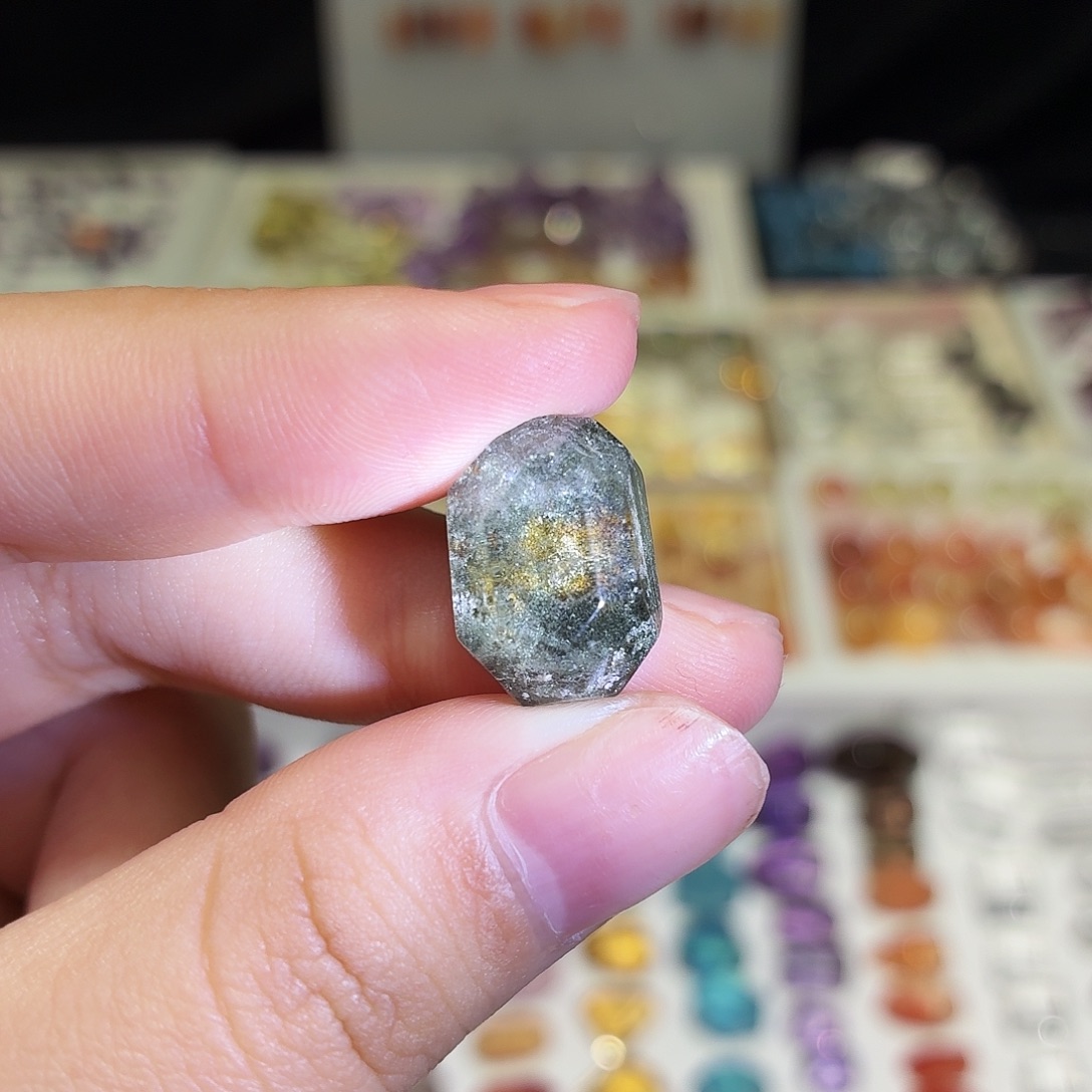 未镶嵌吊坠(不含链)水晶绿幽灵 随形 打孔定制不退换