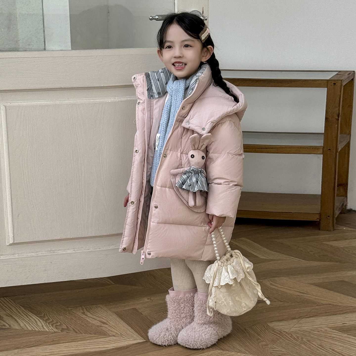 儿童羽绒服2025韩版中长款新款女童宝宝可爱加厚季保暖小童装外套
