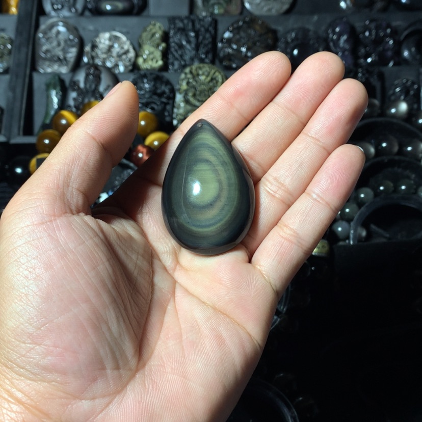 【闪购商品】黑曜岩珠宝奇石未镶嵌路*人