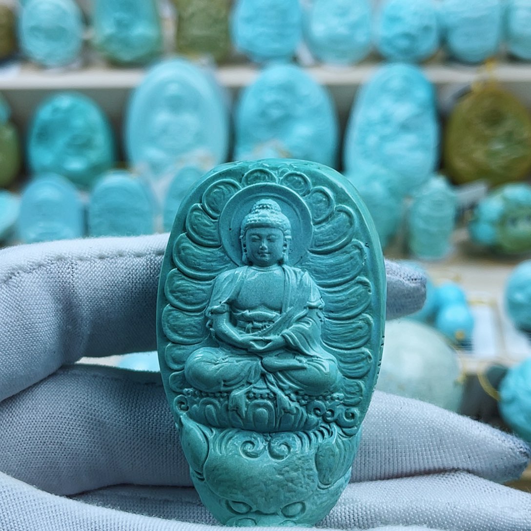 财***肝绿松石未镶嵌珠宝奇石