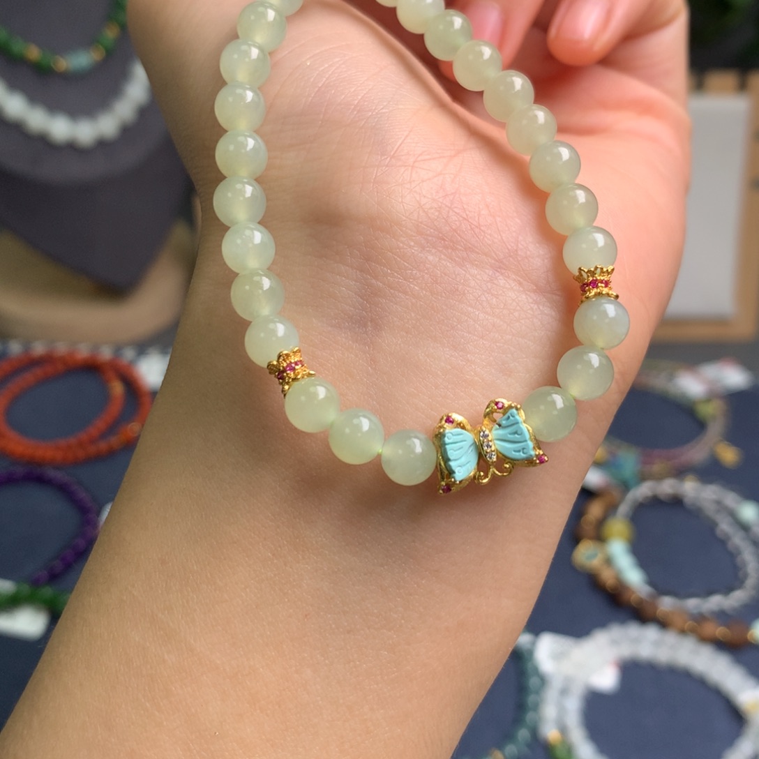 和田玉手链未镶嵌sj