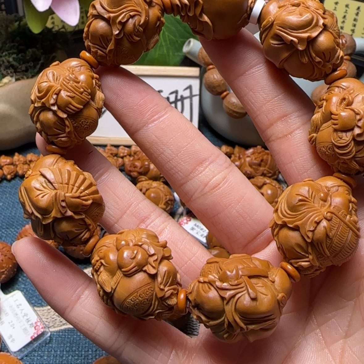 【闪购商品】橄榄核手串稀有铁核八宝财神