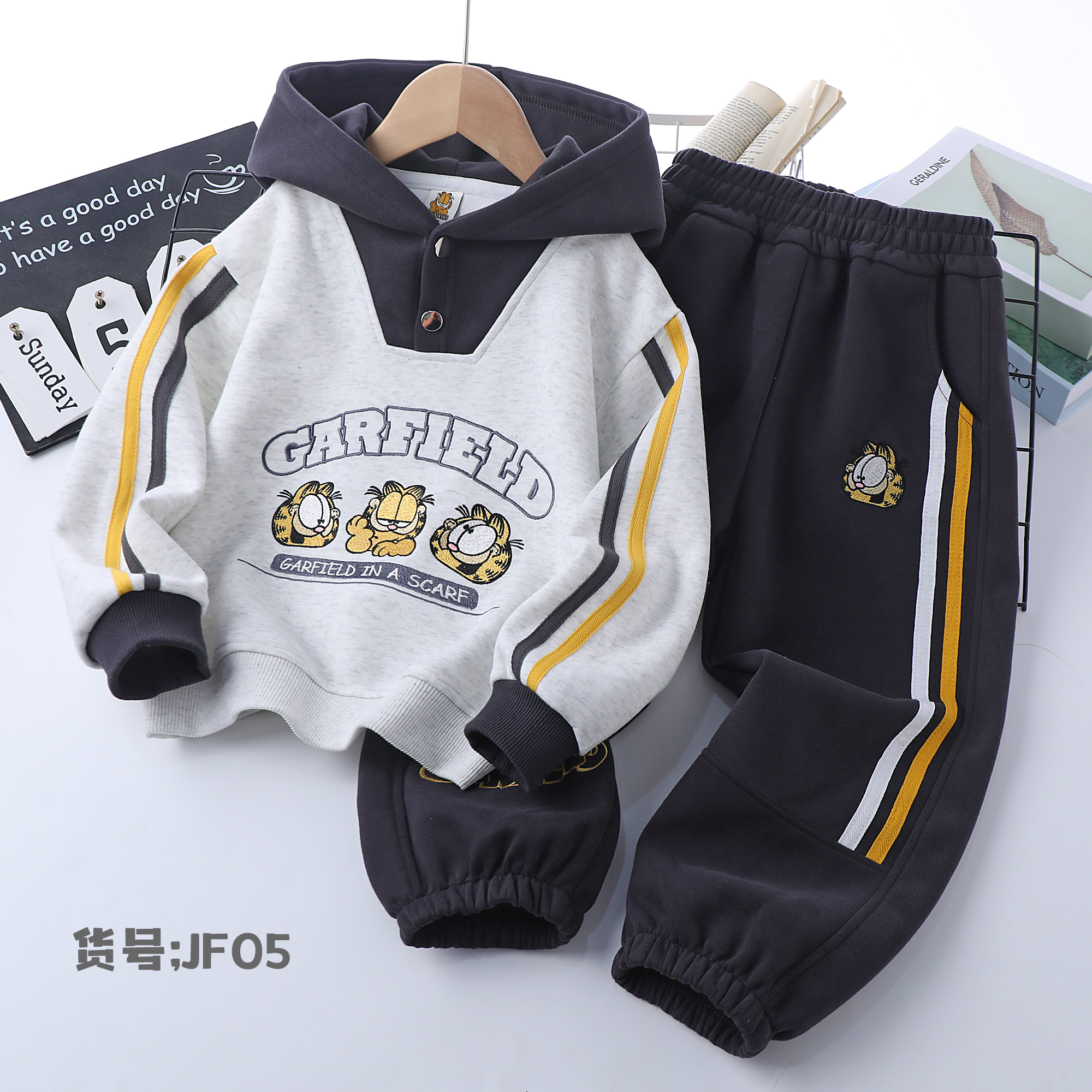 JF05男童连帽休闲儿童套装