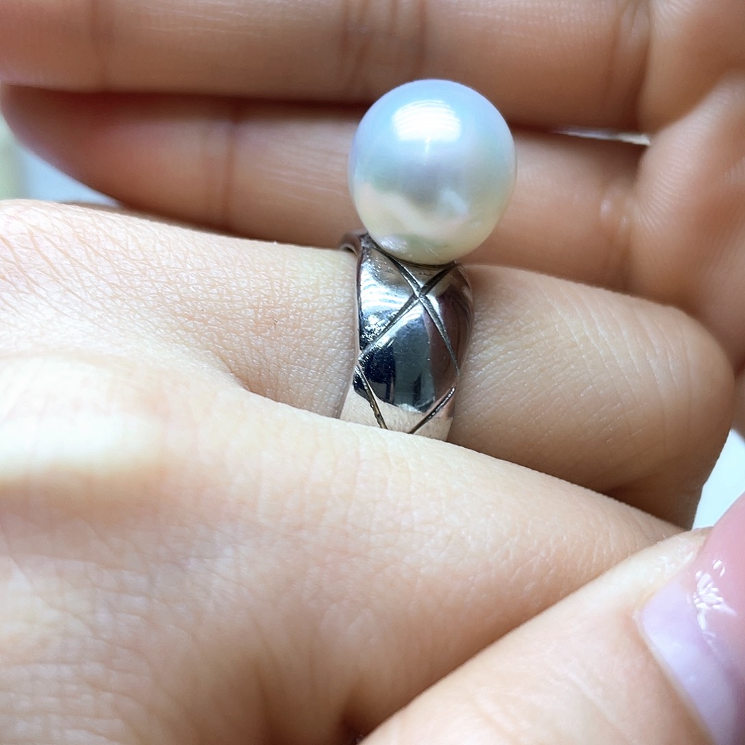 海水珍珠戒指银S925镶嵌