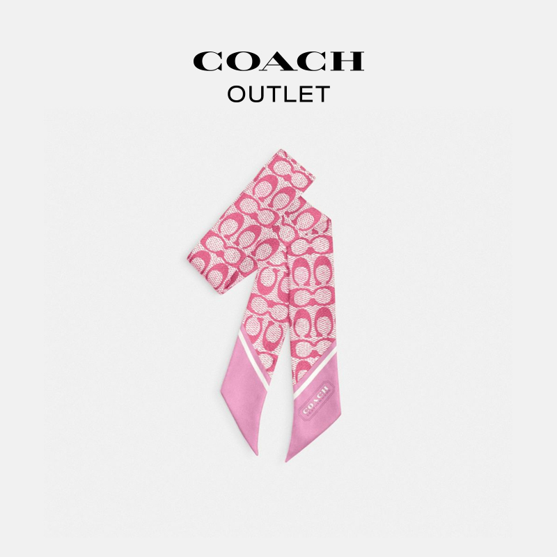 COACH/蔻驰 经典时尚百搭小巧轻便标志复古印花窄围巾丝巾