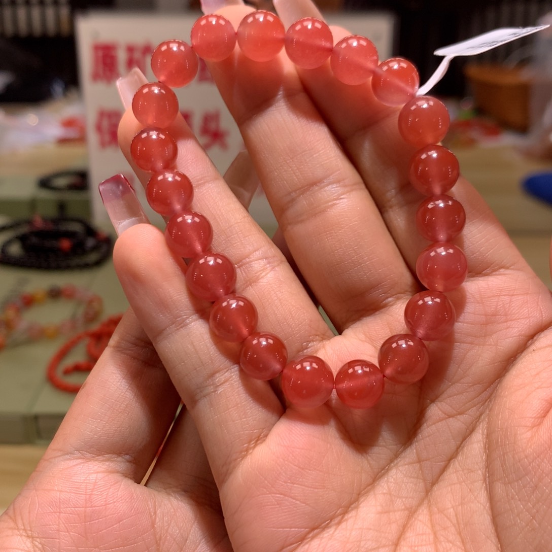 南红玛瑙9+冰红单圈未镶嵌虎*