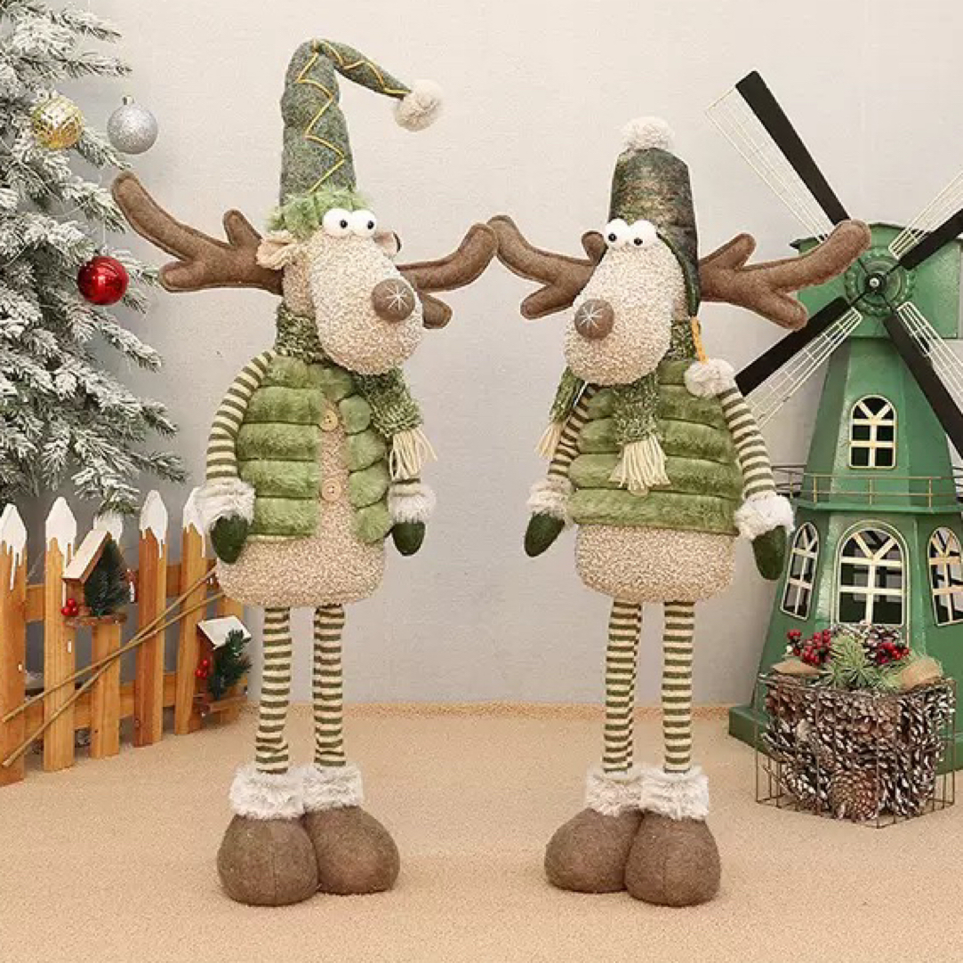 绿色伸缩腿麋鹿一对