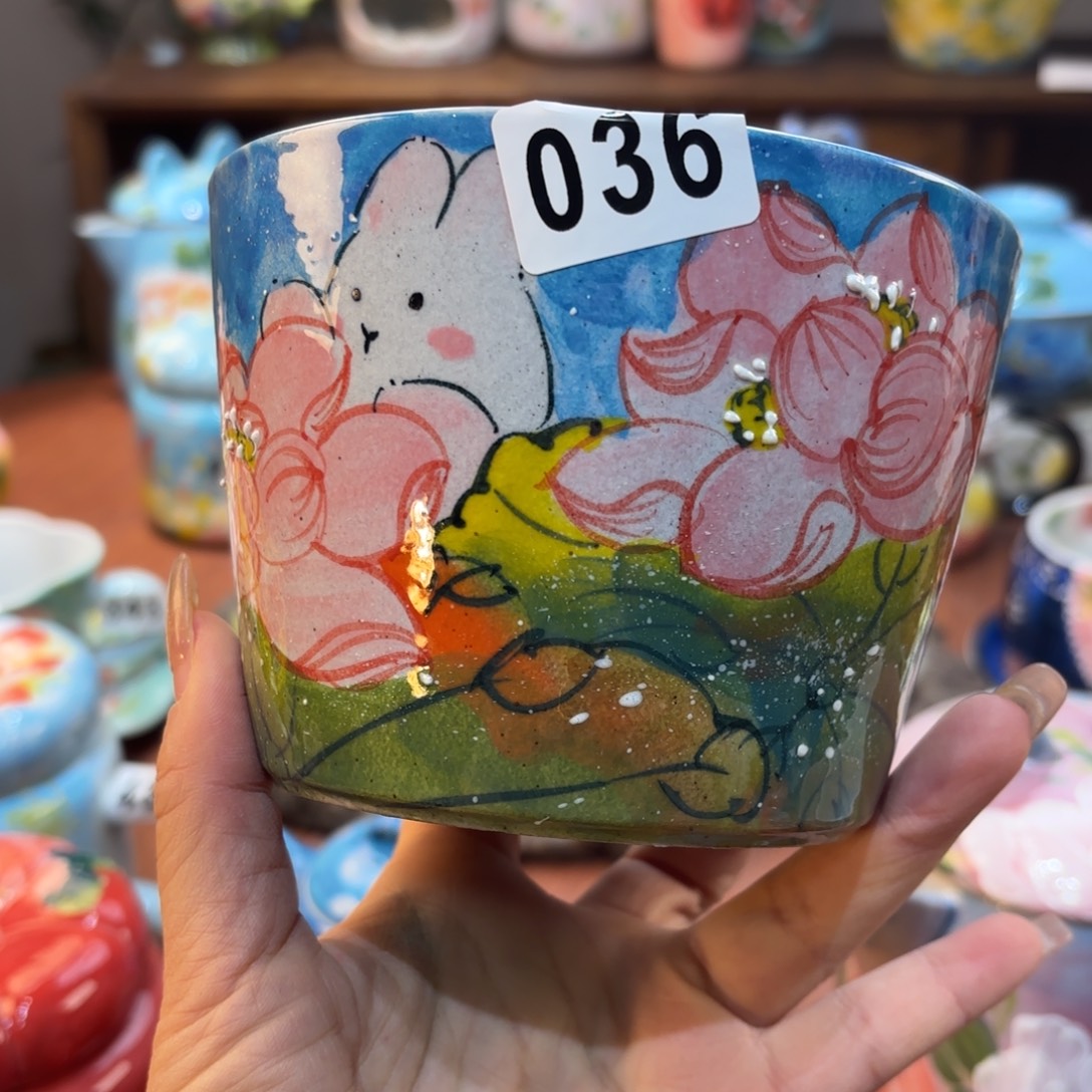 瓷片景德镇手绘高温釉下彩陶瓷茶具