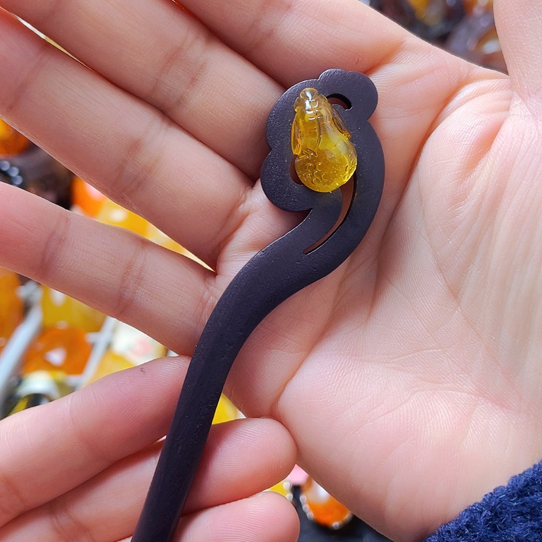 琥珀戒指未镶嵌发簪