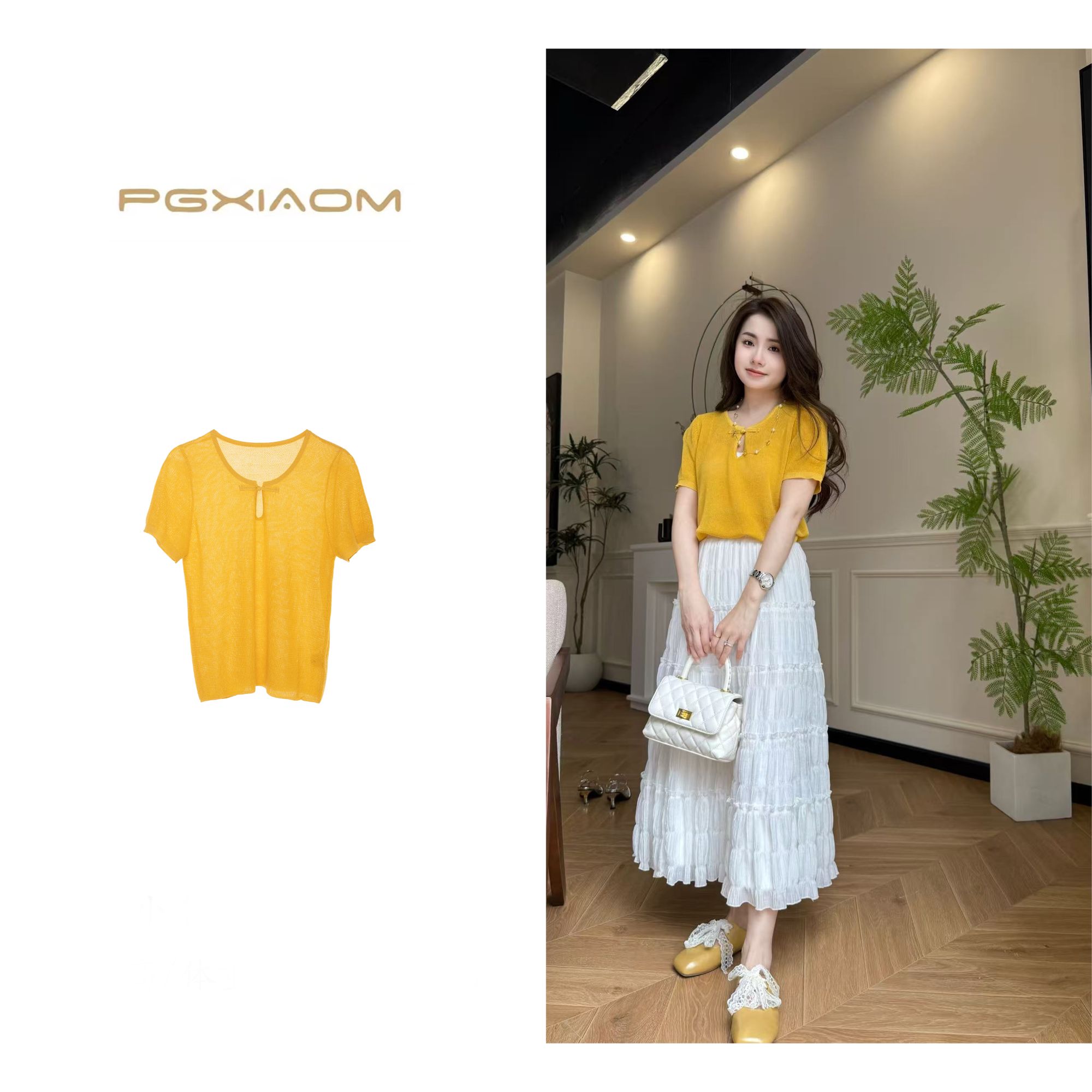 【PGXIAOM】润秀定制五色针织短袖上衣SY4026                     