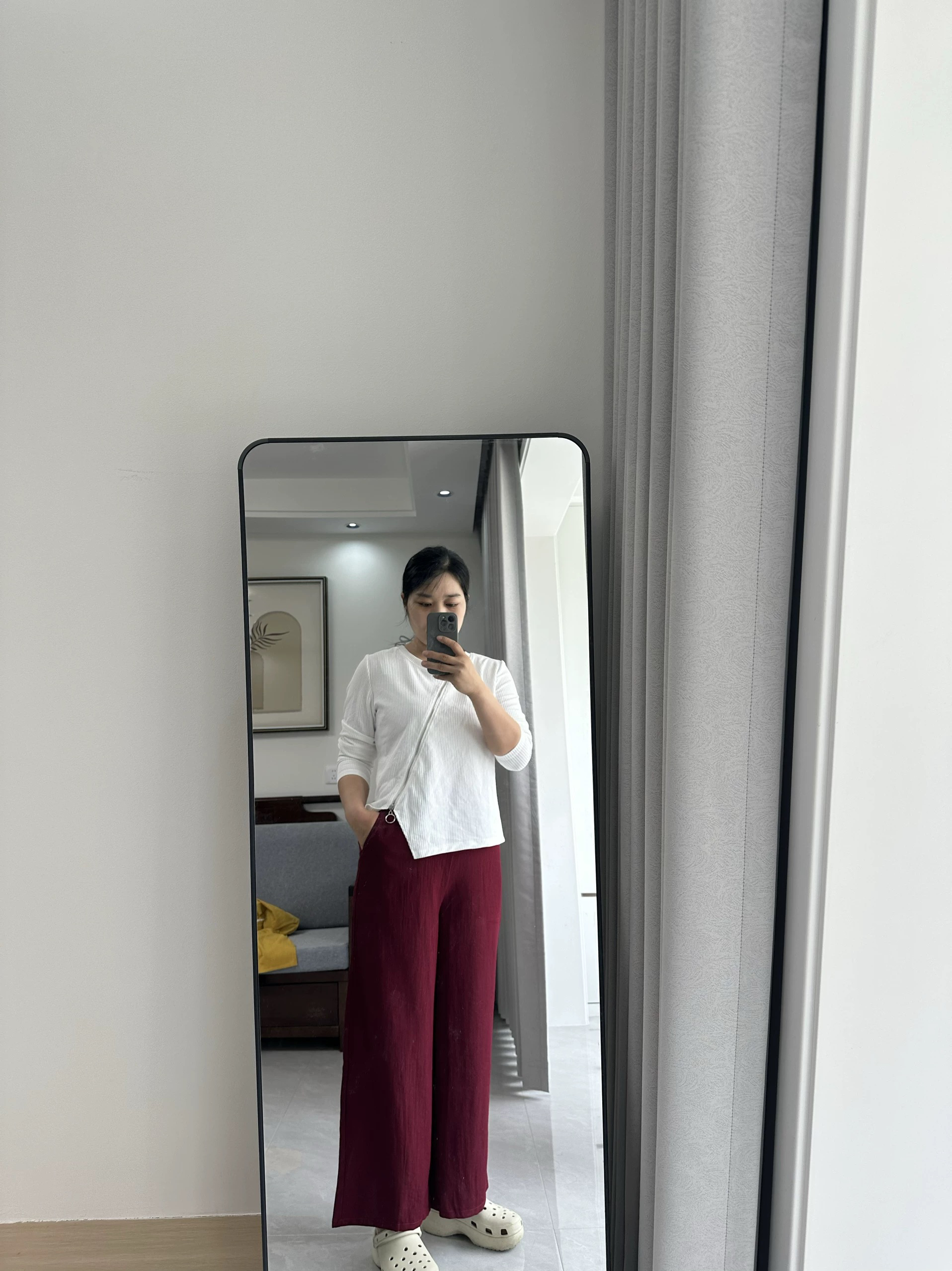 素素家夏季新款《纯色棉麻阔腿直筒裤》高腰显瘦百搭女休闲裤