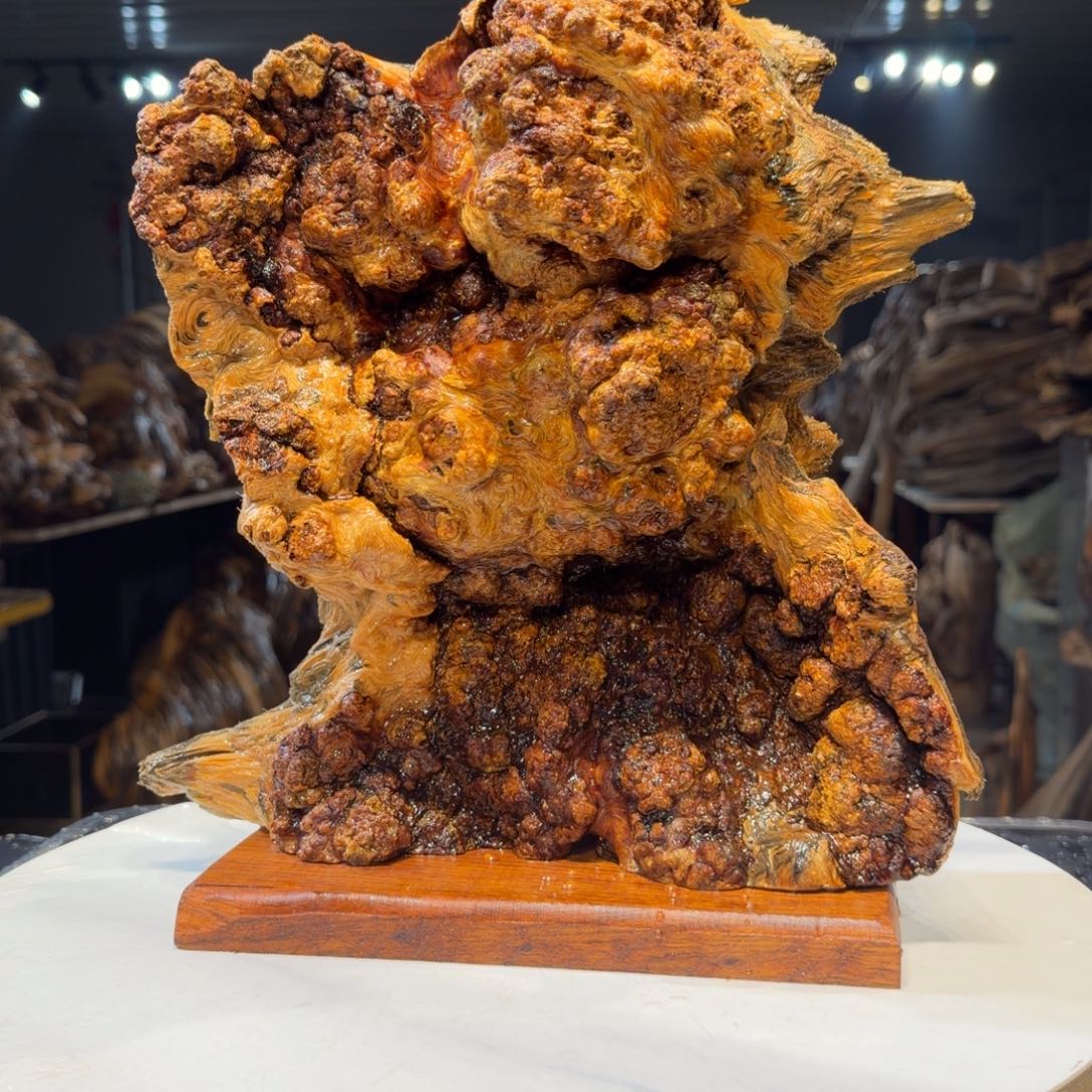 设***阳木王一刀琥珀木摆件72