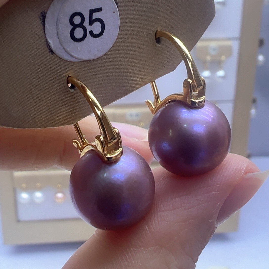 银S925镶嵌淡水珍珠耳饰