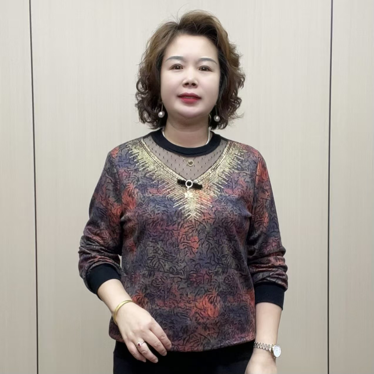 2025秋季时尚中老年弹力气质女装宽松显瘦百搭洋气休闲妈妈装