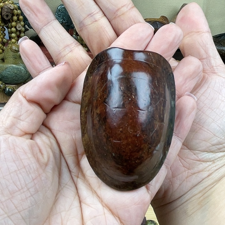 岫岩河磨玉（透闪石质玉）把件未镶嵌庐****江