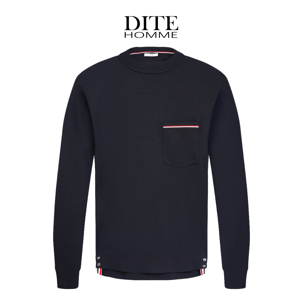 DITE迪特 绵羊毛打底衫套头长袖男子休闲男士圆领