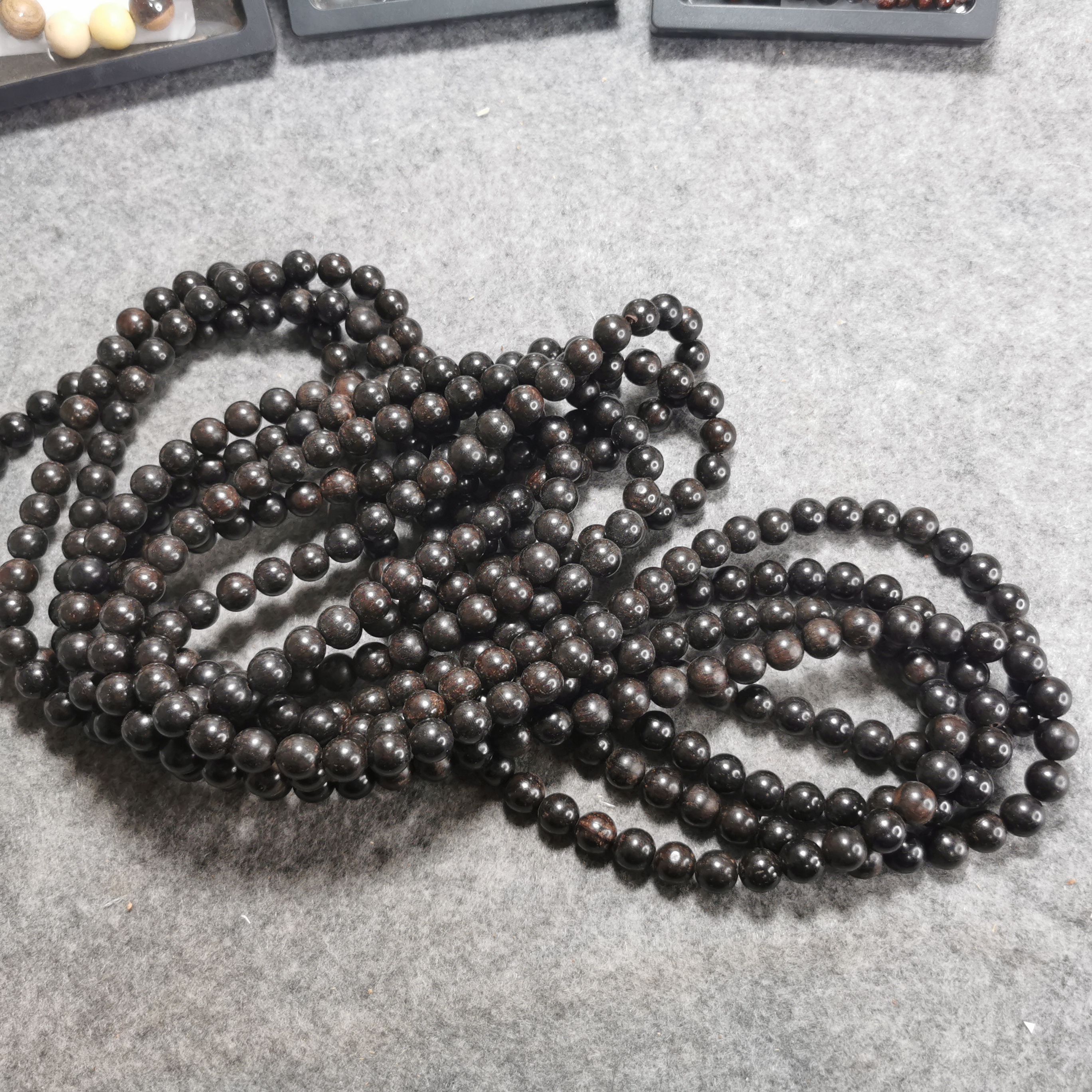 60，紫光檀脖挂，卡10尺寸108颗纯手工制作无科技一物一拍