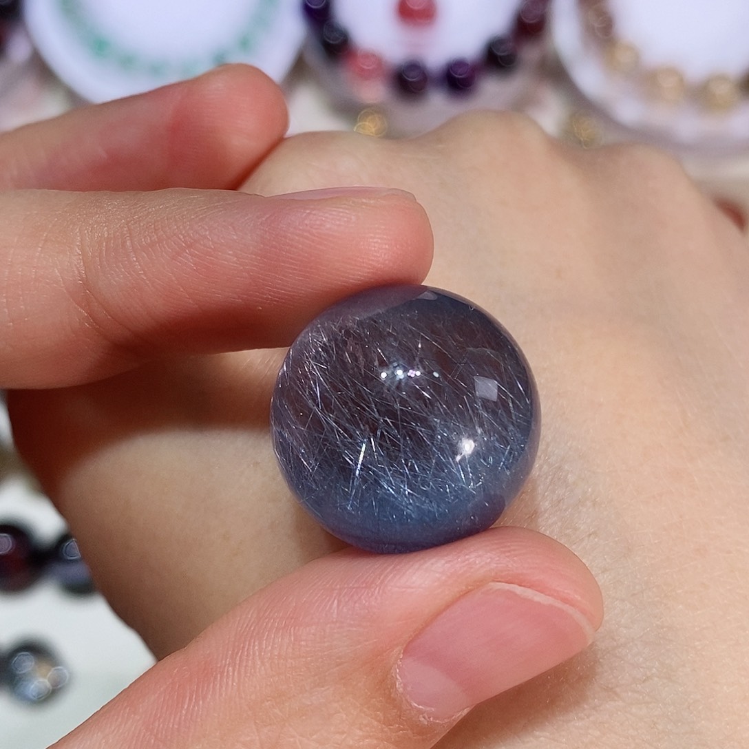 水晶蓝发晶单珠未镶嵌傅*