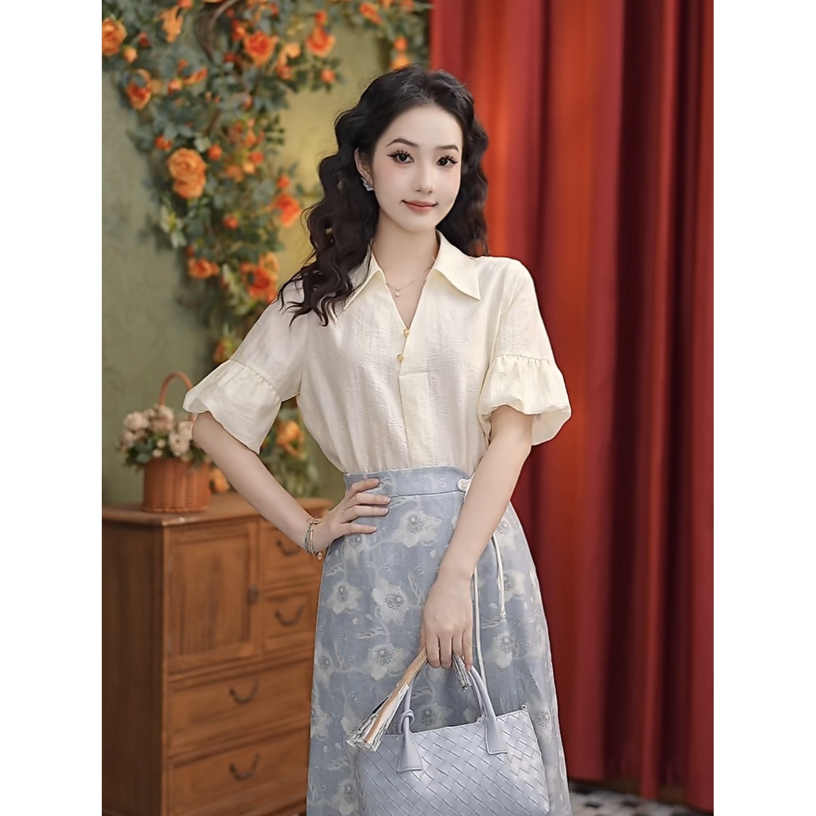 小小复古【幸屿】25新款百搭夏季新款新中式气质减龄显瘦衬衫#M0003