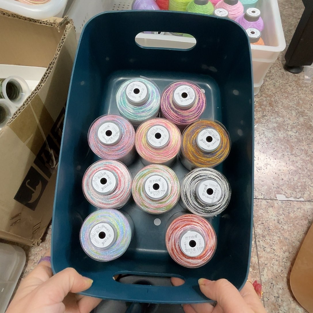 聚酯纤维1.0段染手搓棉10色100克