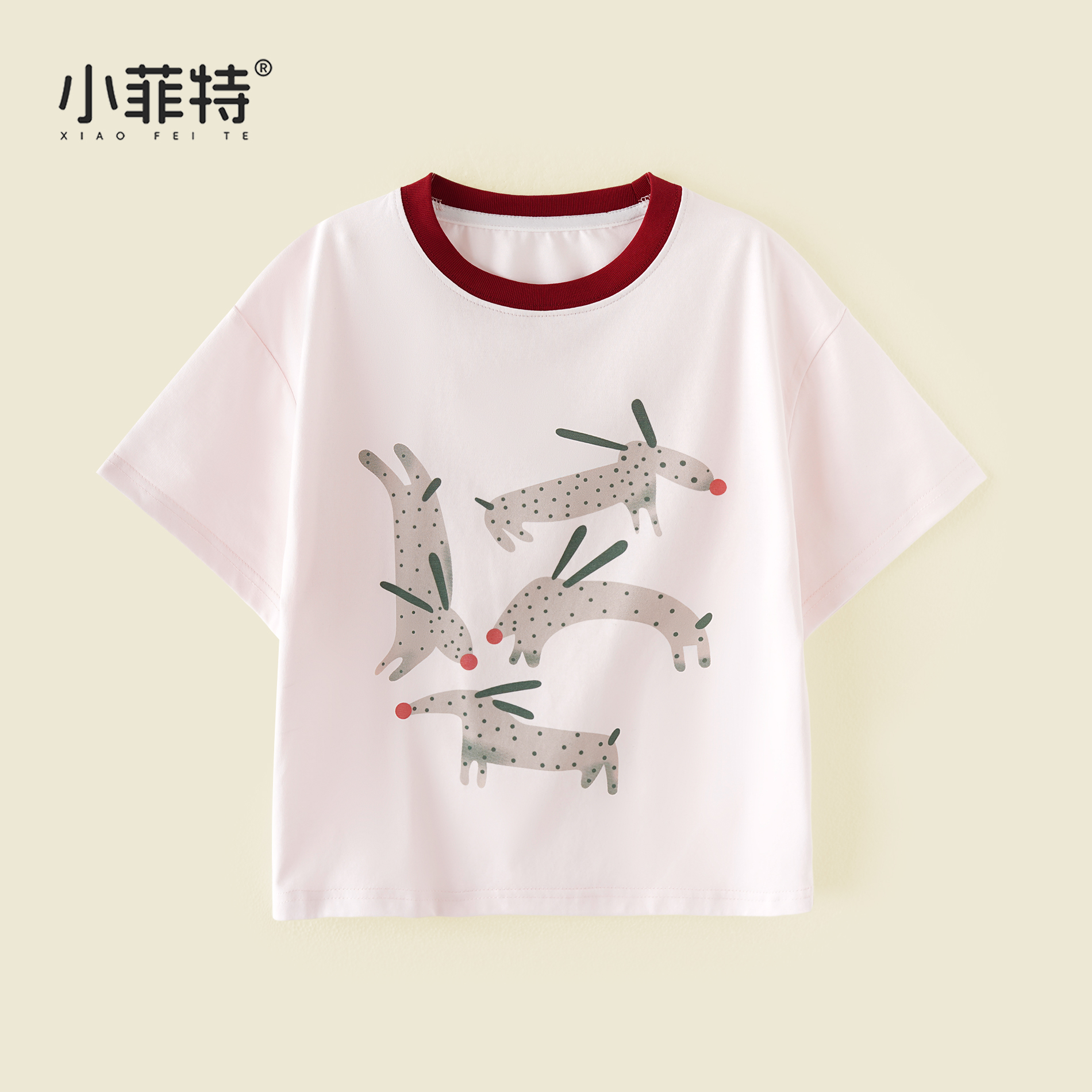 小菲特夏季新款女童休闲印花短袖t恤薄款小女孩宽松上衣JMYX52170