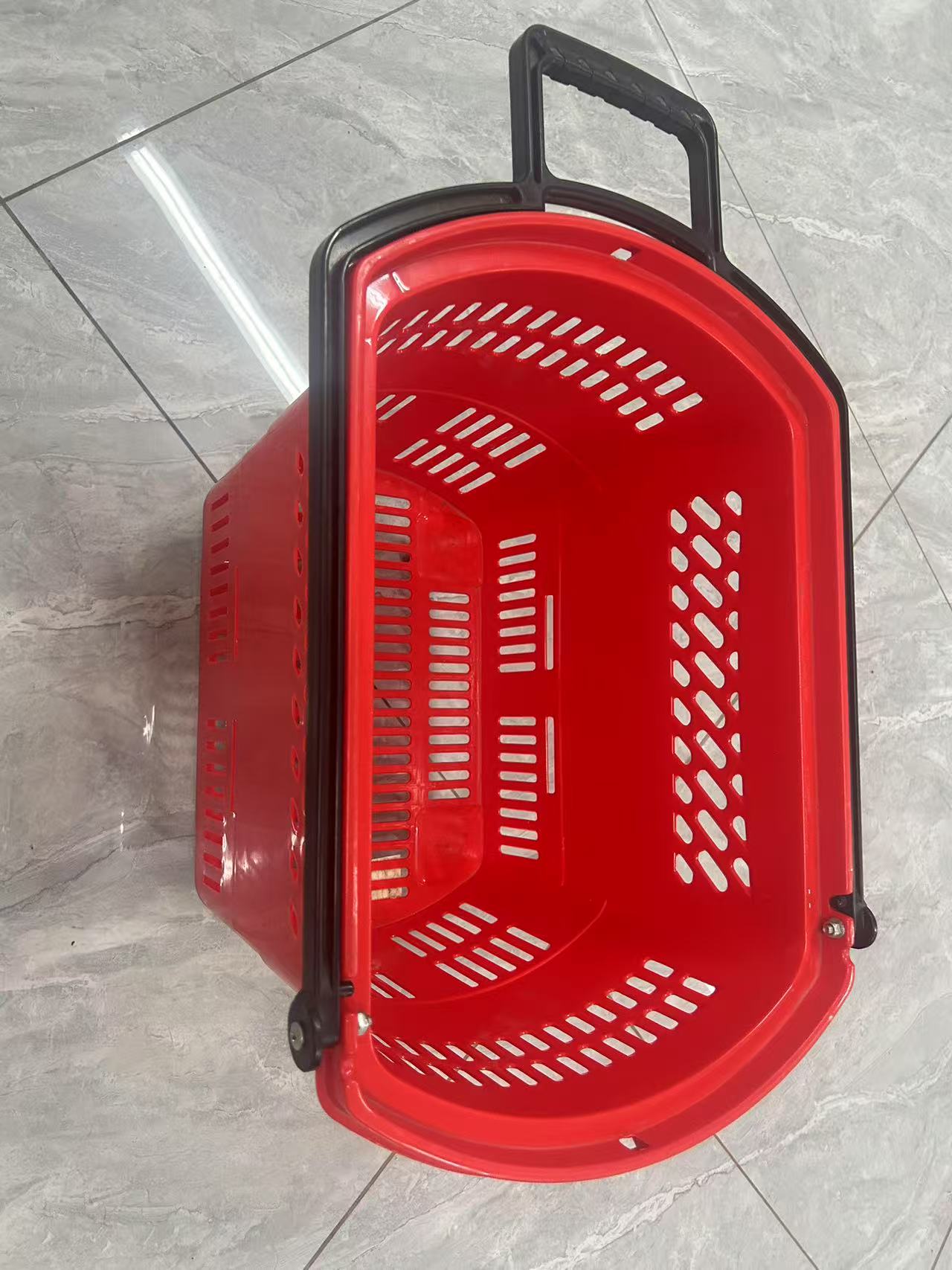 红色万向轮买菜车